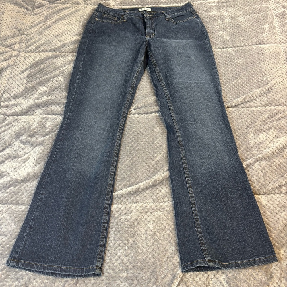 Riders by Lee‎ Womens Dark Wash Bootcut Jeans Denim Blue Mid Rise 34x31.5